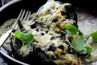 Stuffed Poblano Peppers with Quinoa, Corn & Black Beans
