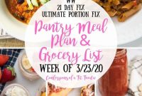 21 Day Fix and WW Meal Plan with Grocery List – Week of Mar 23