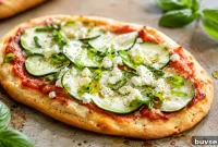 Gluten-Free Zucchini Mini Pizzas with Fresh Cheese and Scallions