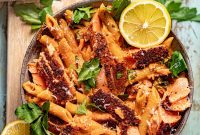 Creamy Cajun Salmon Pasta with Lemon and Garlic