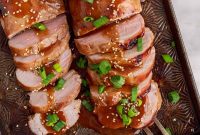 Glazed Teriyaki Pork Tenderloin Recipe with Sesame and Scallions