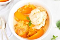 Quick Peach Cobbler with Canned Peaches and Cake Mix
