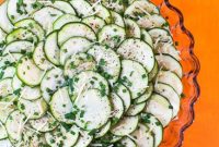 Scalloped Zucchini Salad with Feta and Lemon Herb Vinaigrette