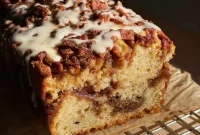 Apple Fritter Loaf with Cinnamon Glaze