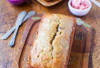 Brown Butter Buttermilk Banana Bread with Strawberry Butter
