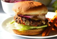 Spicy Black Bean Burger Recipe with Chipotle Mayo and Avocado