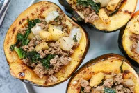 Roasted Stuffed Acorn Squash for Fall Dinner