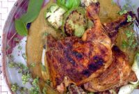 Grilled Chicken with Peach Mole and Chayote