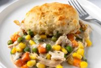 Creamy Chicken Pot Pie with Flaky Biscuits