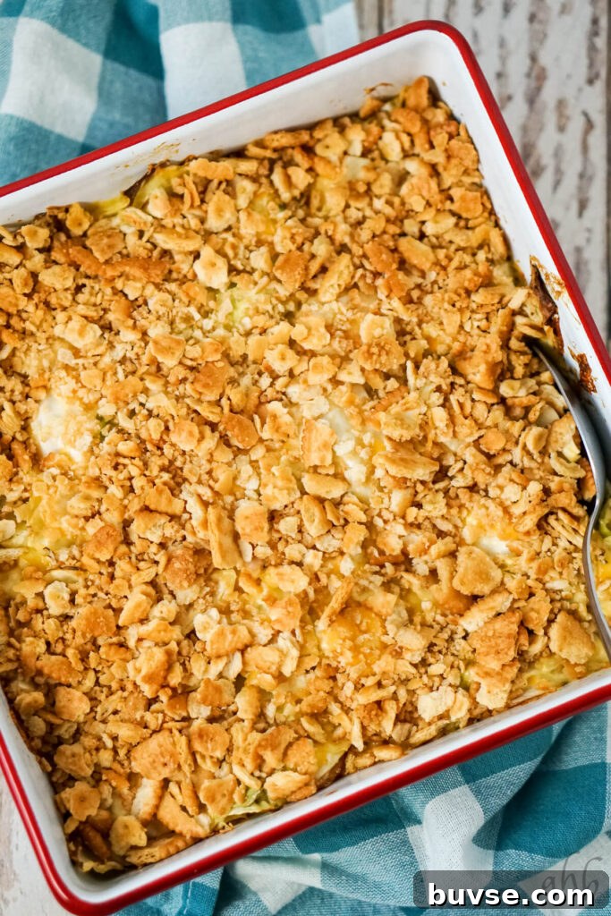 Baked Scalloped Cabbage Casserole ready to serve