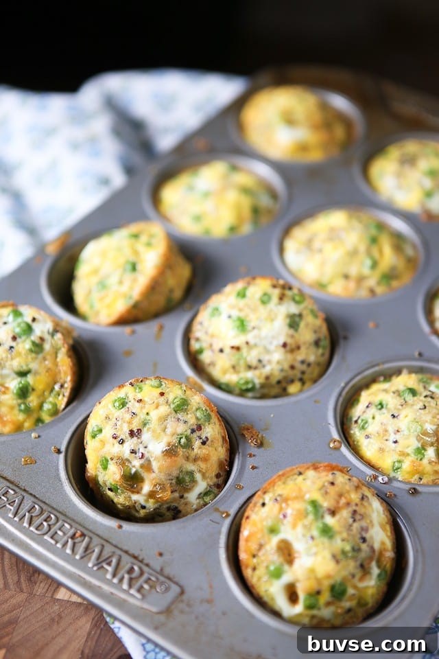 muffin tin filled with egg muffins