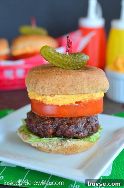 Mini burgers made with cheddar, ranch, and bacon are perfect for grill outs or tailgating.