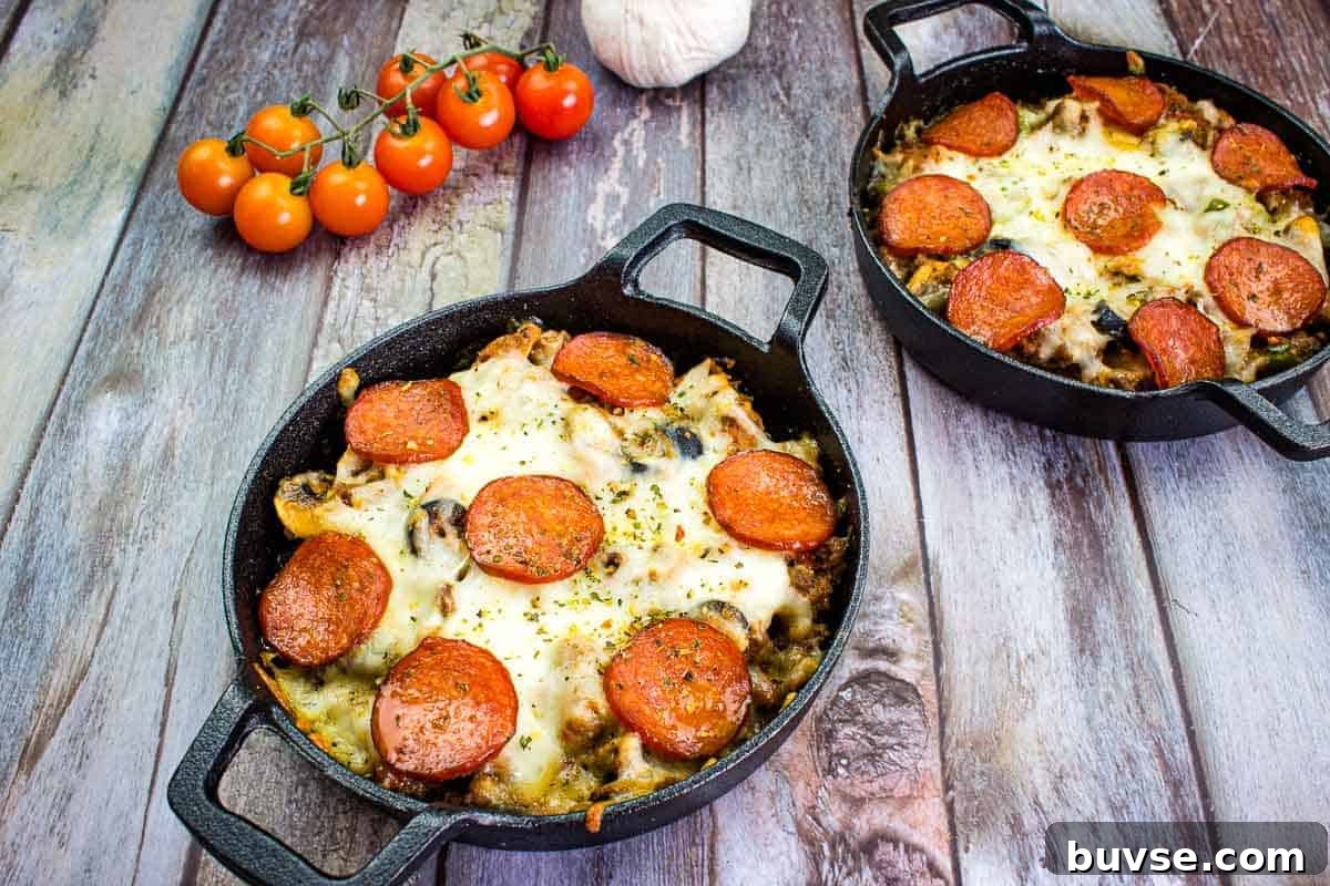 Pizza Casserole in two serving dishes.