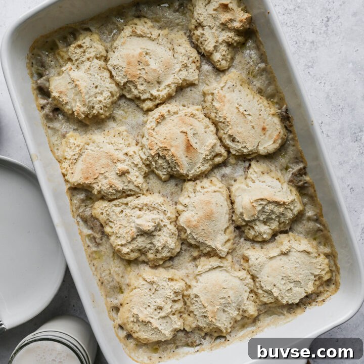 Gluten Free Biscuits and Gravy Casserole
