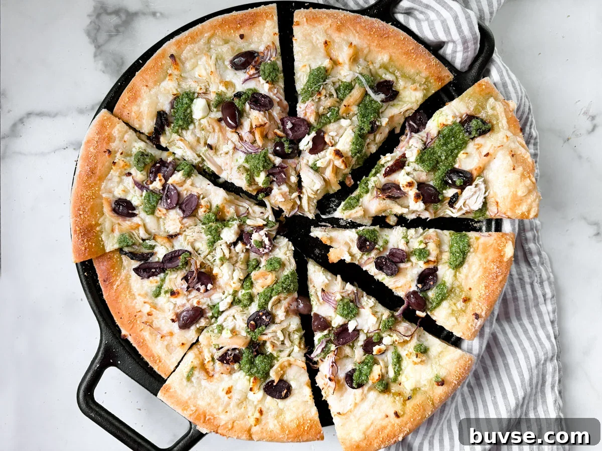 Pesto Chicken Pizza slice