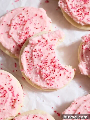 A pile of Sourdough Lofthouse Cookies on a tray.