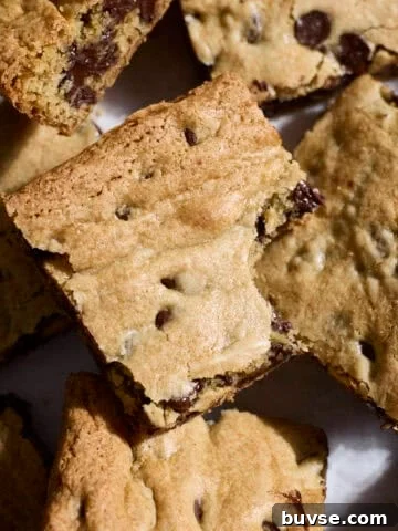 A bite taken out of a Sourdough Chocolate Chip Cookie Bar.