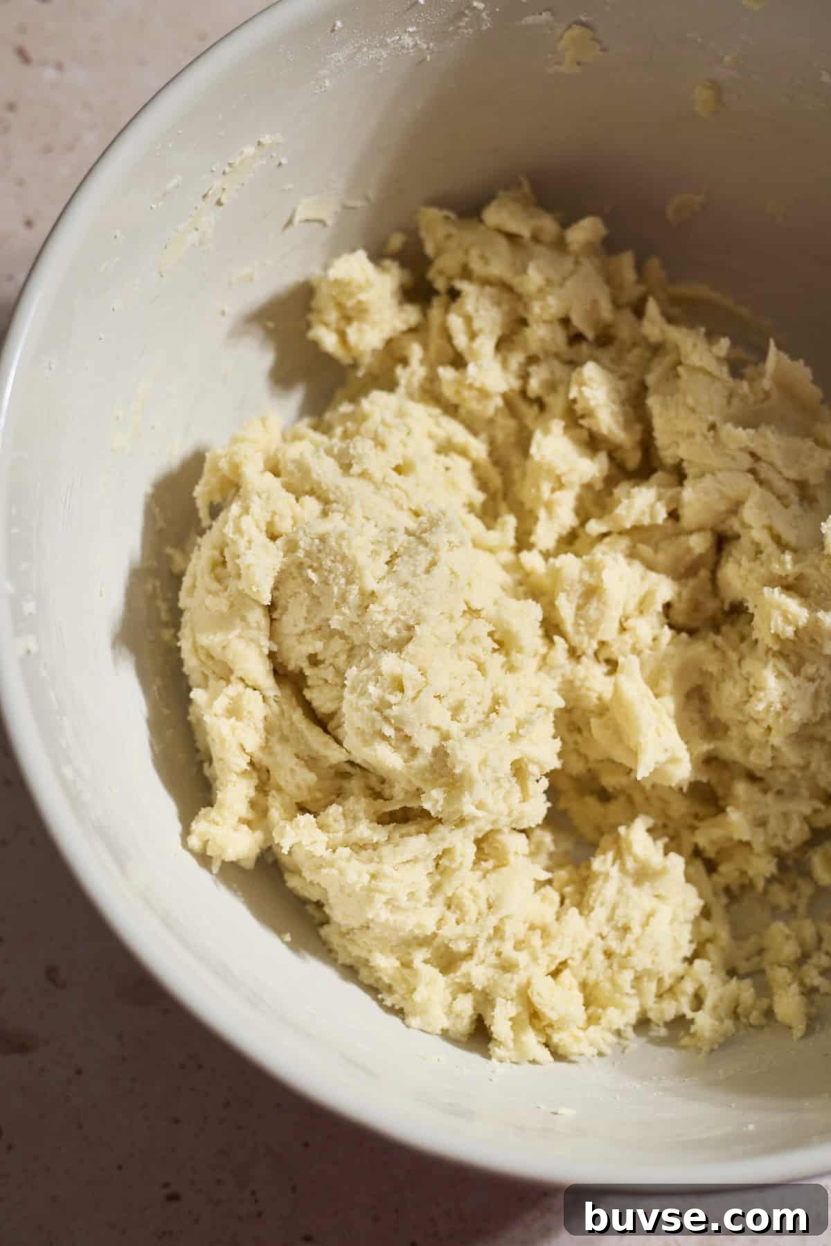 Cookie dough in a large bowl.