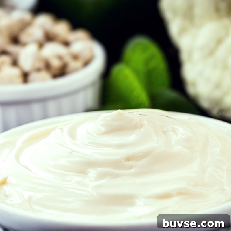 Vegan Mayonnaise in a ceramic cup