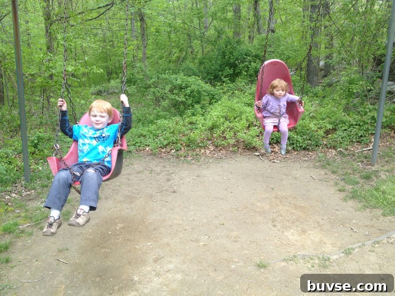 Child unsure about sketchy swings