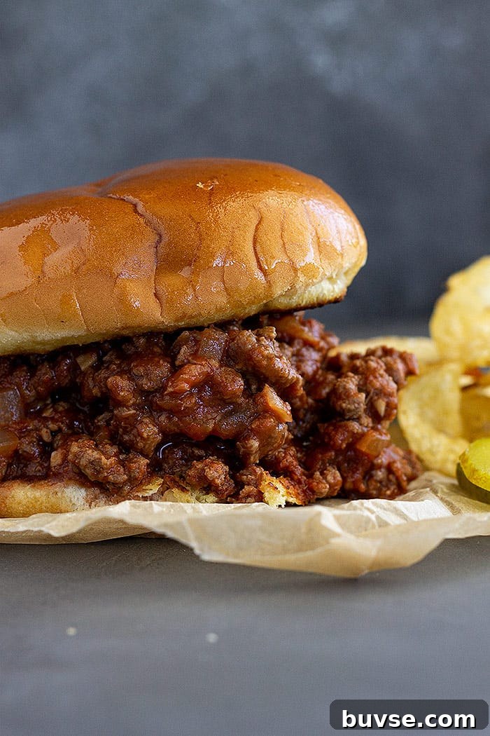 Pantry Recipes: Creative Shelf Cooking with Staples 37 Close up of a sloppy joe.