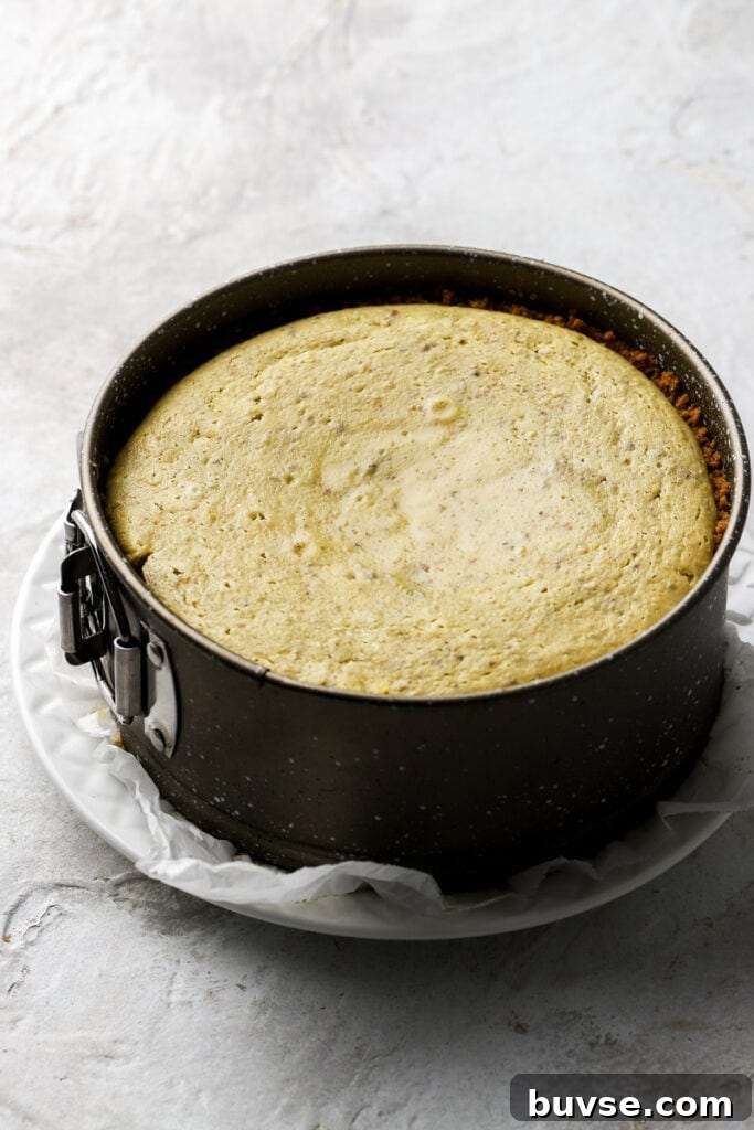 cheesecake finished baking