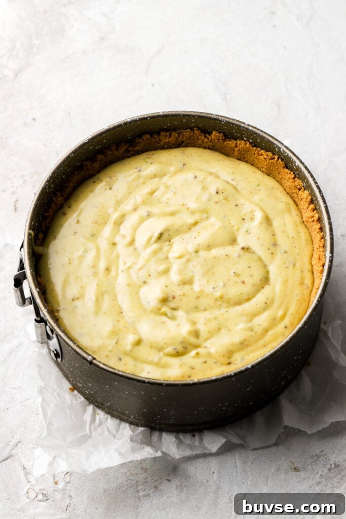 cheesecake before baking