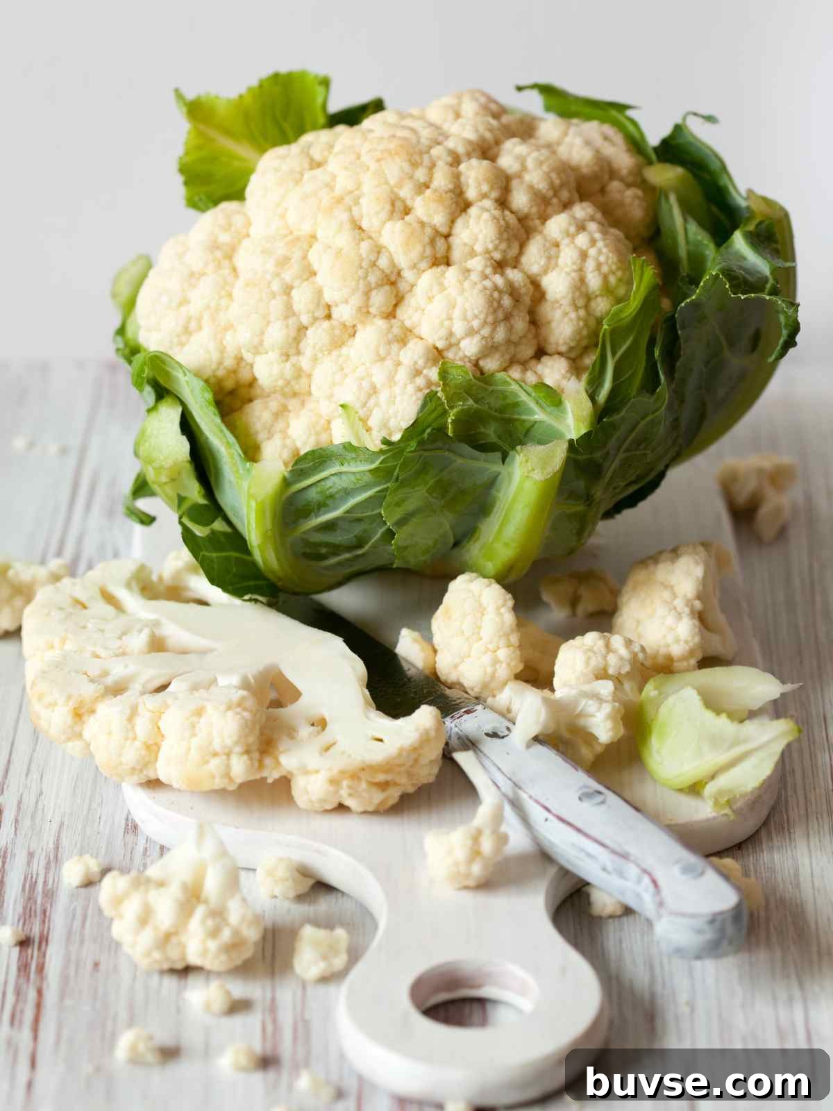 Lacto-Fermented Cauliflower Recipe: Tangy and Probiotic 3 Whole cauliflower head ready to be chopped.