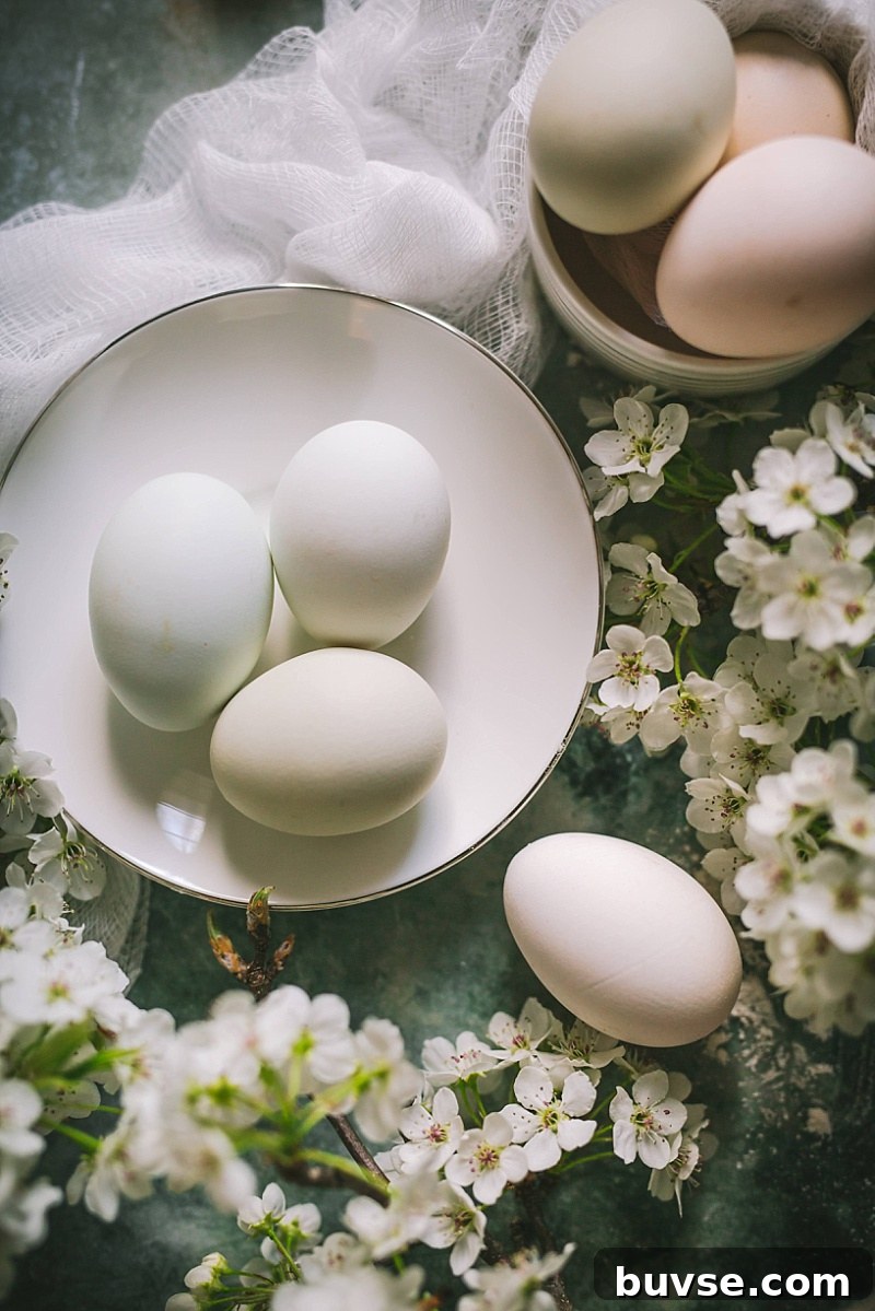Zabaglione (Zabaione) Recipe: Classic Italian Egg Custard 6 overhead shot of farm fresh eggs and cherry blossoms for sabayon recipe