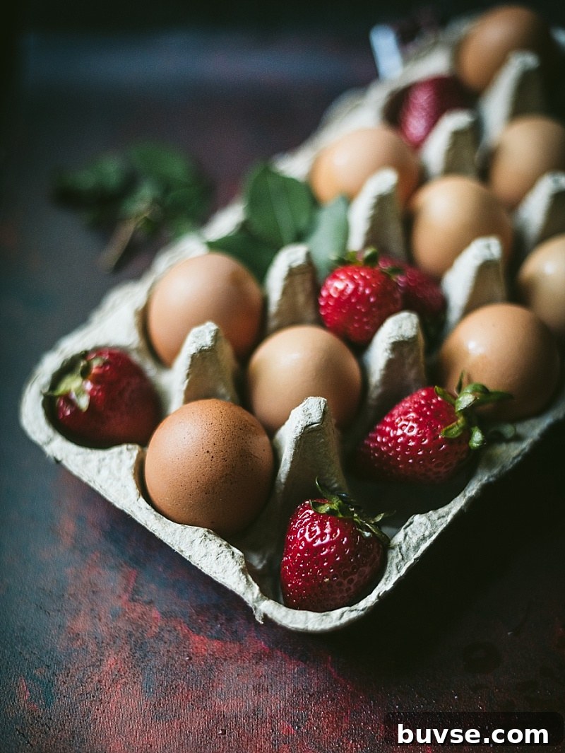 Zabaglione (Zabaione) Recipe: Classic Italian Egg Custard 10 eggs and fresh strawberries in an egg carton to make strawberry sabayon