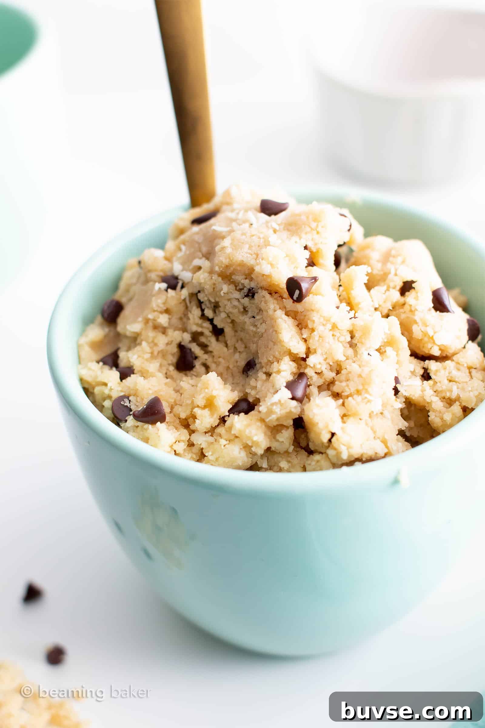 Dairy-Free Coconut Flour Cookie Dough (V, GF): coconut and chocolate make the perfect pairing