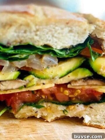 Vegan Muffuletta sandwich