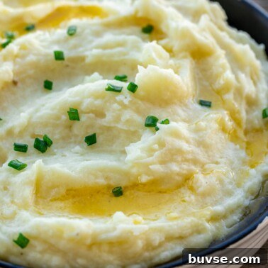 A bowl of buttermilk mashed potatoes
