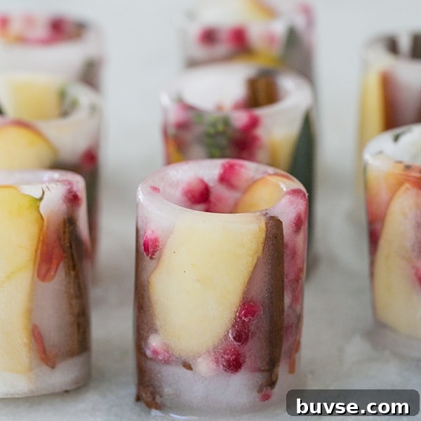 DIY Floral Ice Shot Glasses for Stylish Party Shots 3 Frozen ice shots with fruit.