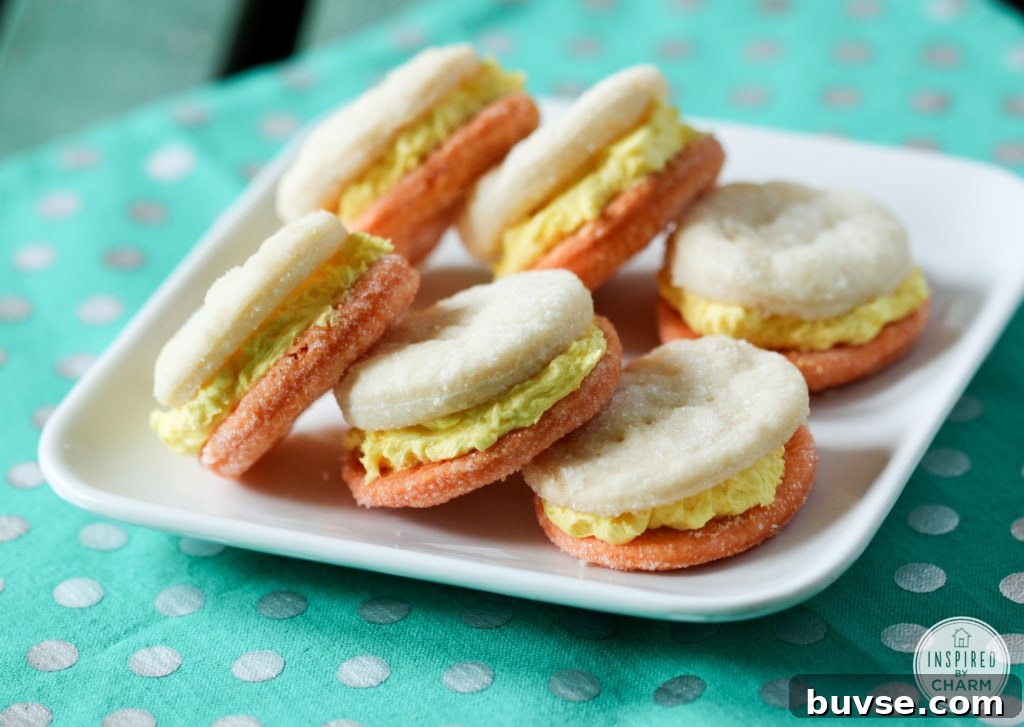 small plate of Candy Corn Cream Wafer Cookies.