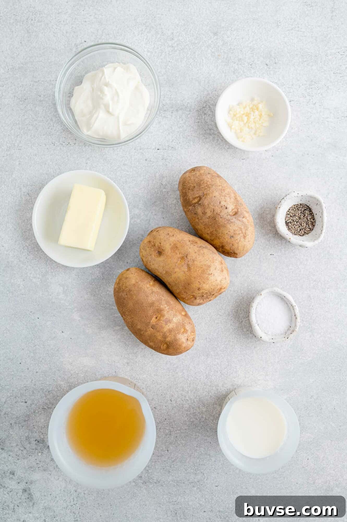 Ingredients needed, including potatoes.