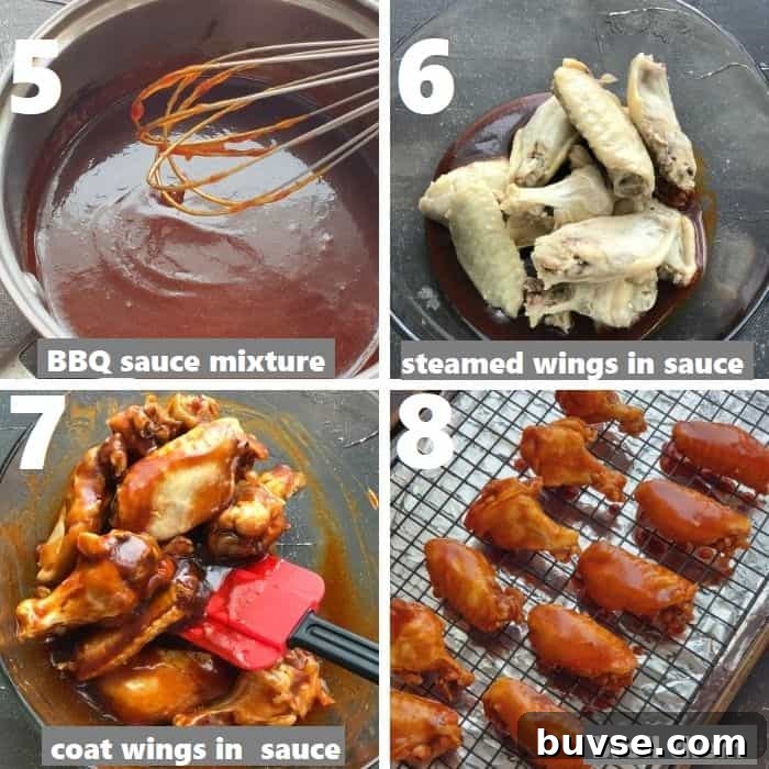 coating wings with bbq sauce for broiling in oven