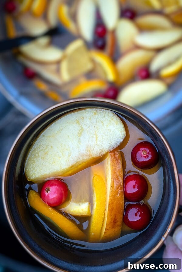 Mug of spiked apple cider.