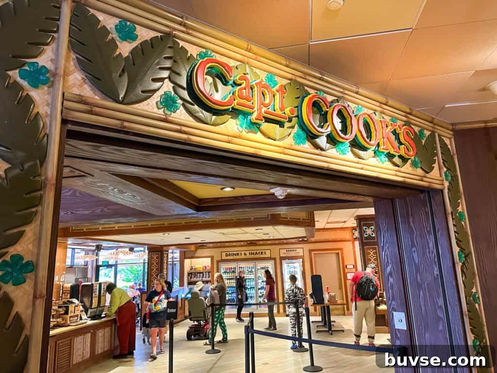 entrance to capt cook's dining area.