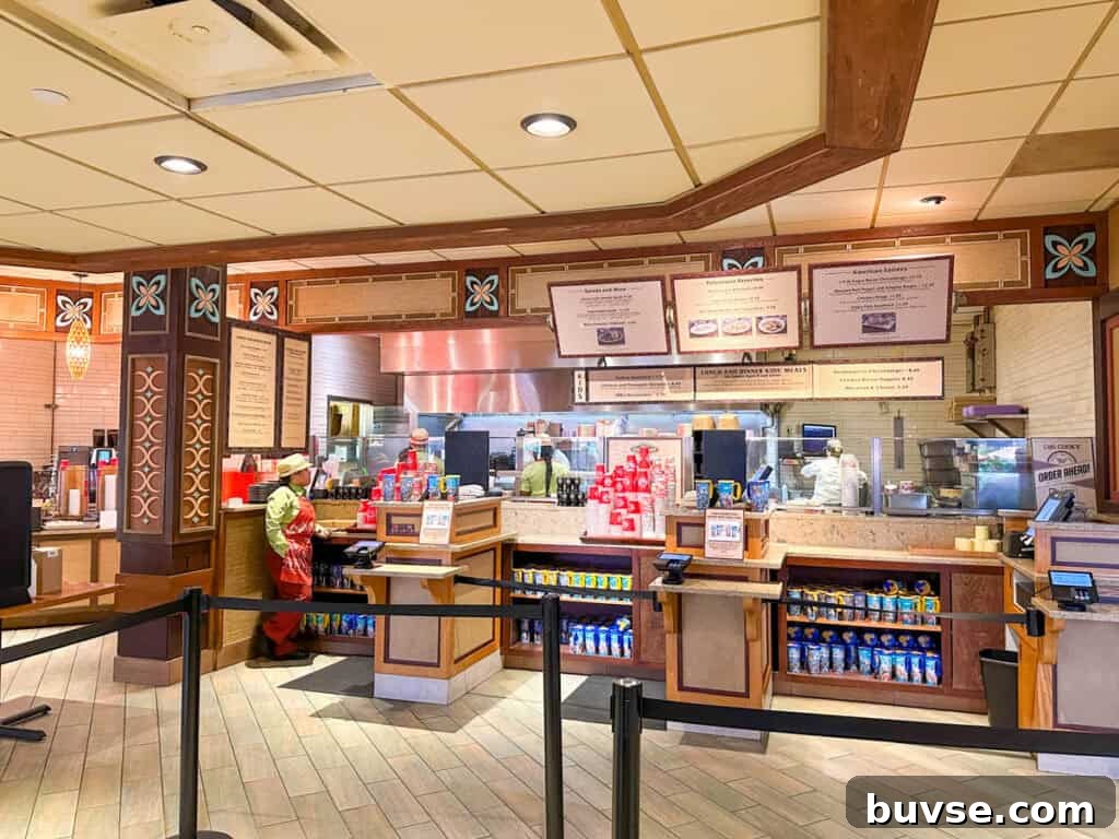 counter service and cashier area of Capt Cook's.