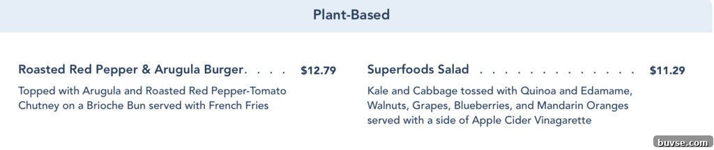 plant based menu.