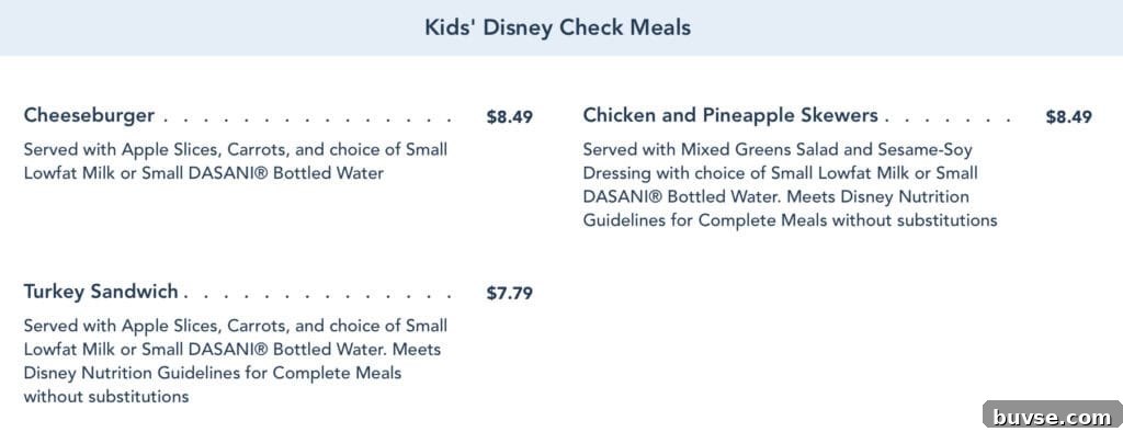 kids Disney check dinner meals.