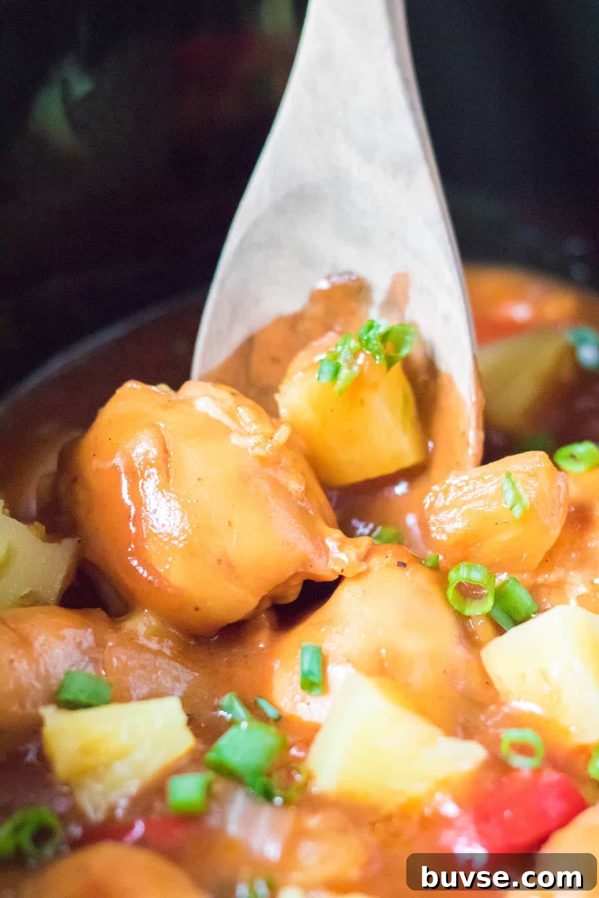 Crockpot Hawaiian chicken with pineapple.