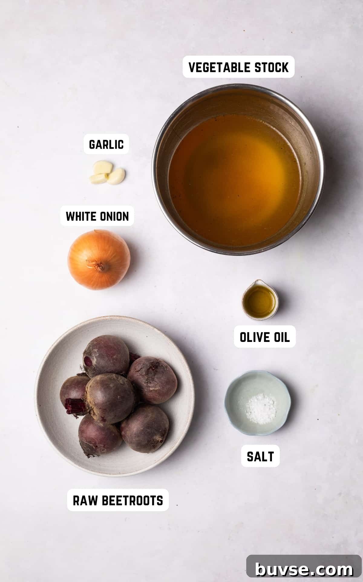 Ingredients to make Beetroot Soup.