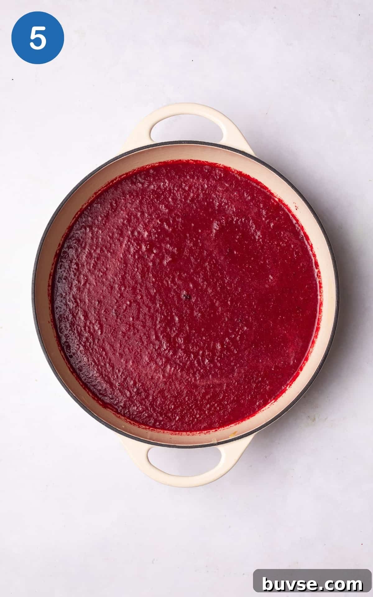 beetroot soup in a pan.