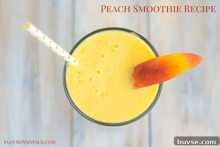 How to make a homemade peach smoothie in the mornings via flouronmyface.com