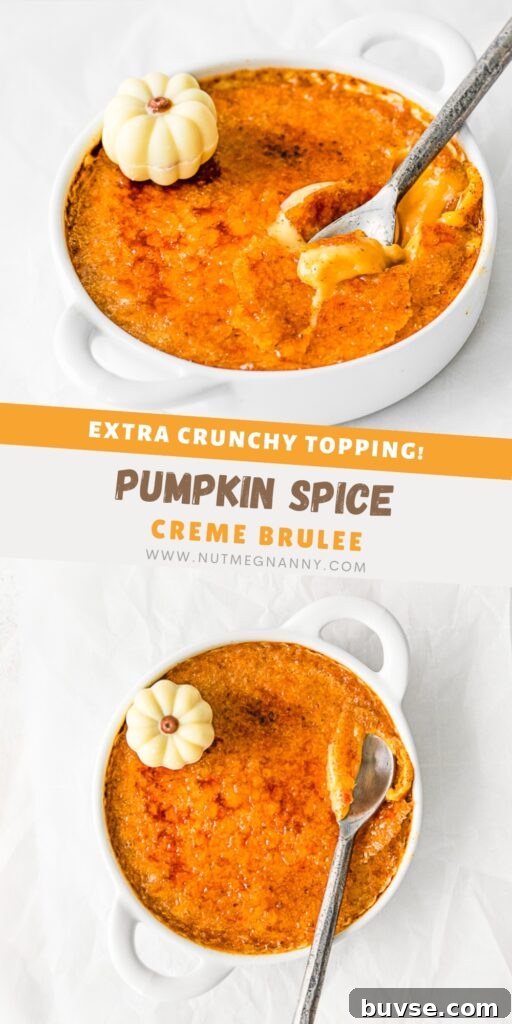 Silky Pumpkin Crème Brûlée Recipe 11 Pumpkin Creme Brulee pin for Pinterest.