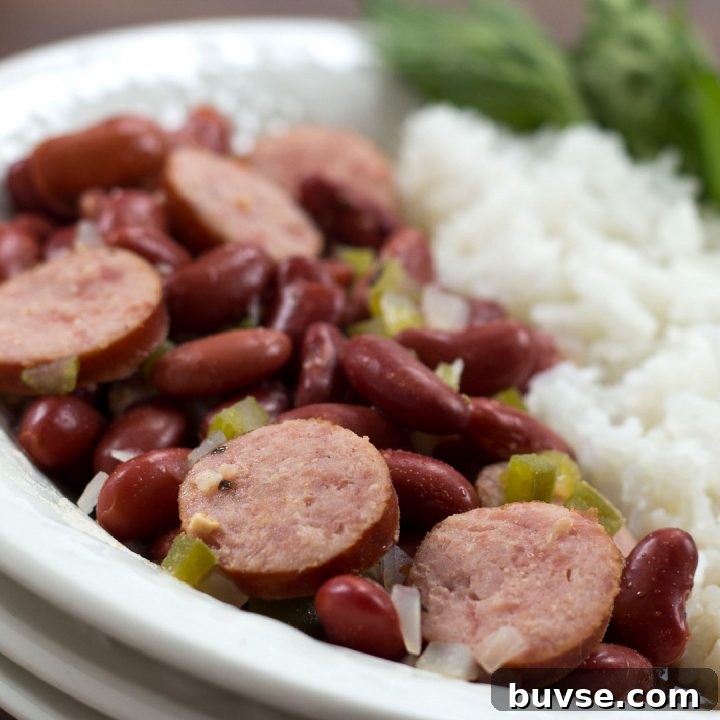 Red beans and rice with smoked sausage and rice