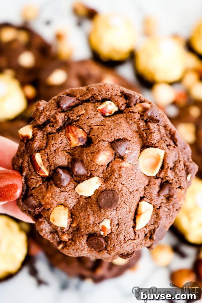 Ferrero Rocher inspired cookies close up