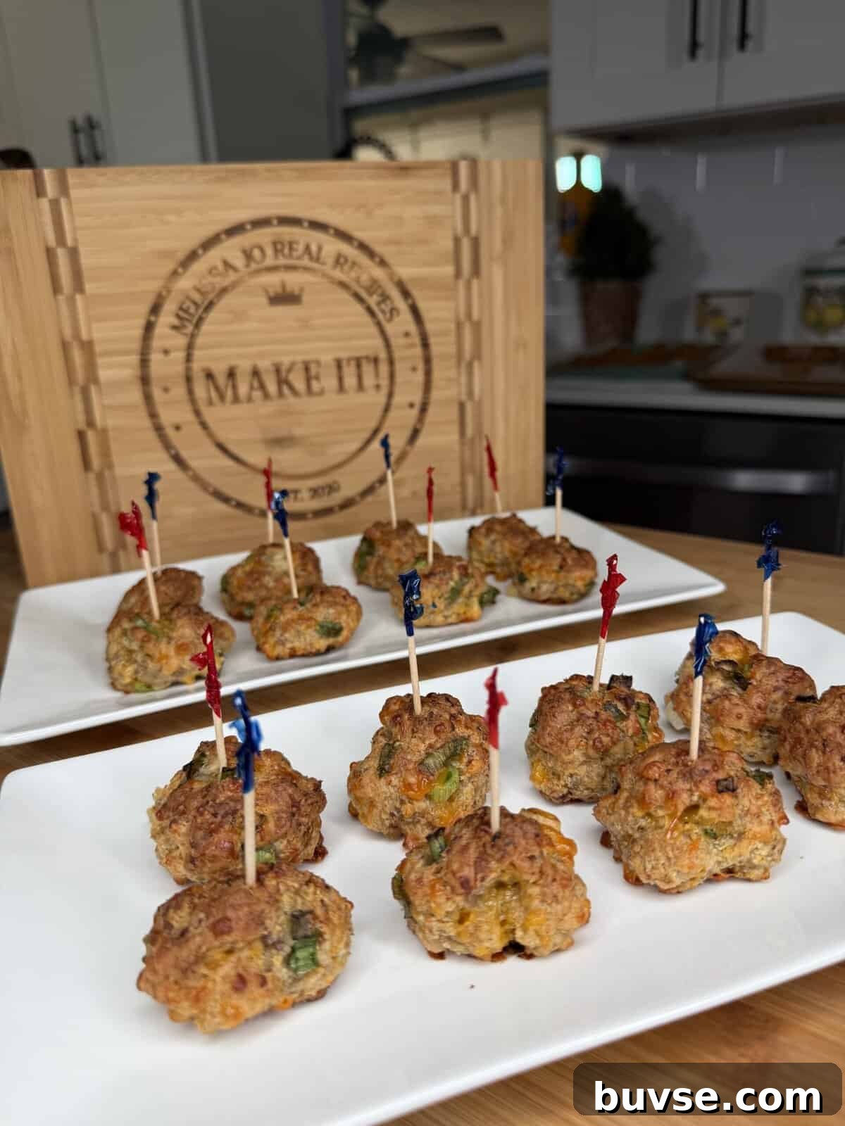 Small party balls on a festive platter